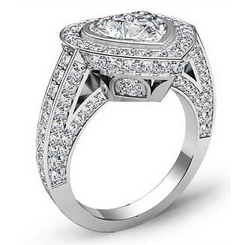 Halo Echt Diamant Ehering Lady Fine 6,35 Karat Schmuck