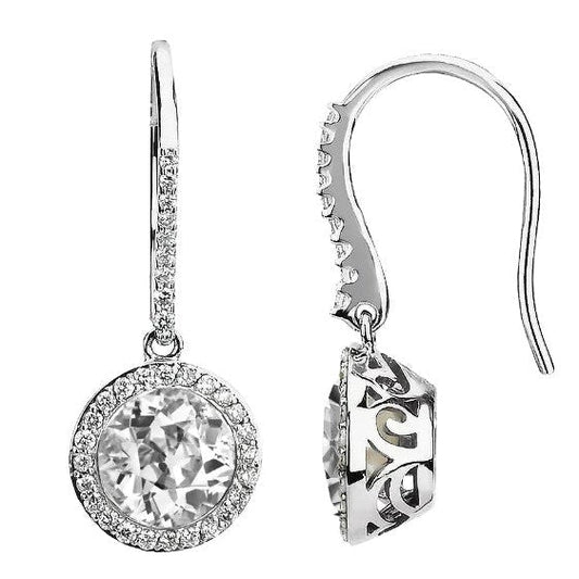 echter round diamant 6Karat ohrring Vorderansicht