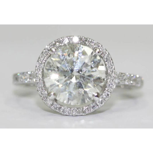 Halo Echt Diamant Verlobungsring 3,50 Karat Pave Set Schmuck Neu