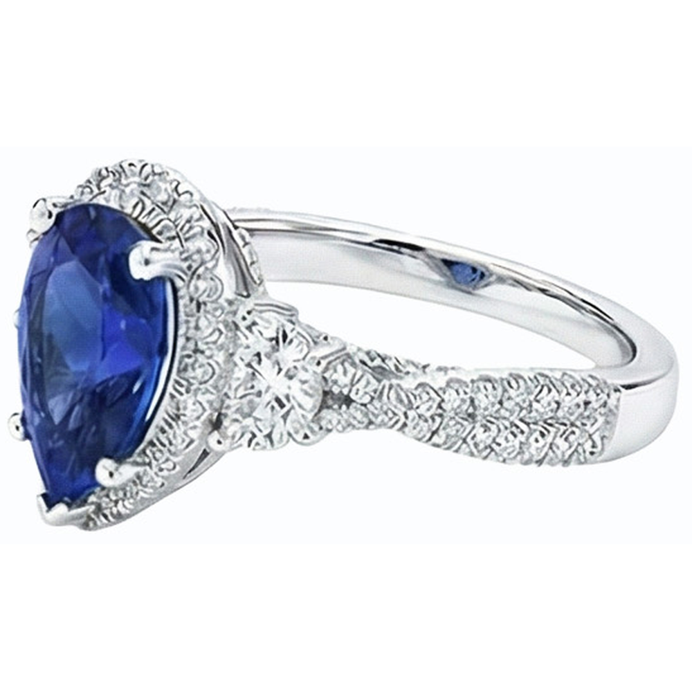 echter round diamant 4.50Karat ring auf Weiß