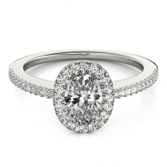 Halo Fancy Anniversary Echt Diamant-Verlobungsring 1,94 Karat Schmuck WG 14K
