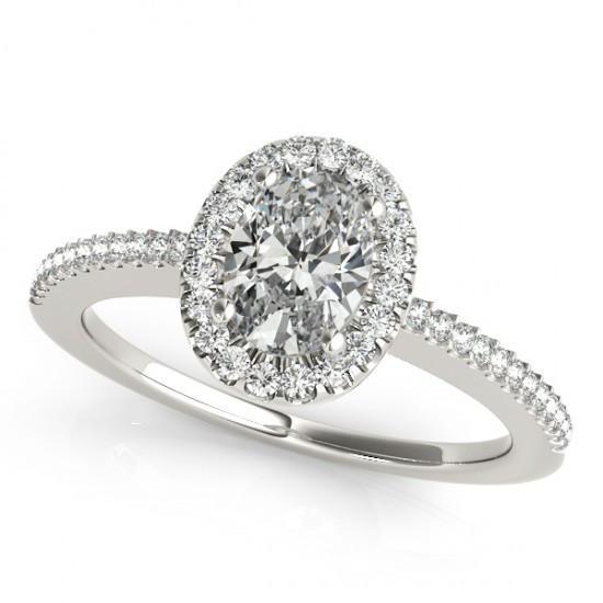 Halo Fancy Anniversary Echt Diamant-Verlobungsring 1,94 Karat Schmuck WG 14K