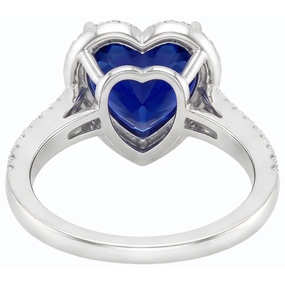 echter heart diamant 3.50Karat ring Profilansicht
