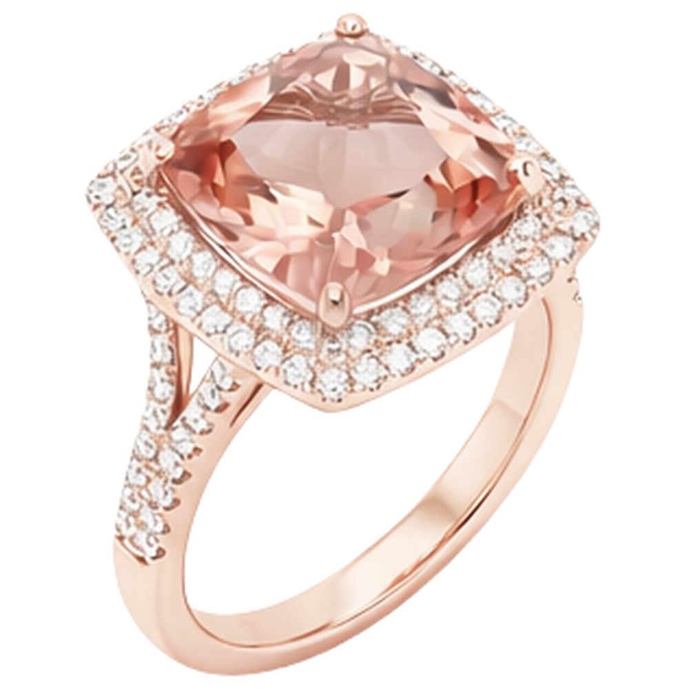 echter round morganit 12.75Karat ring Detailansicht