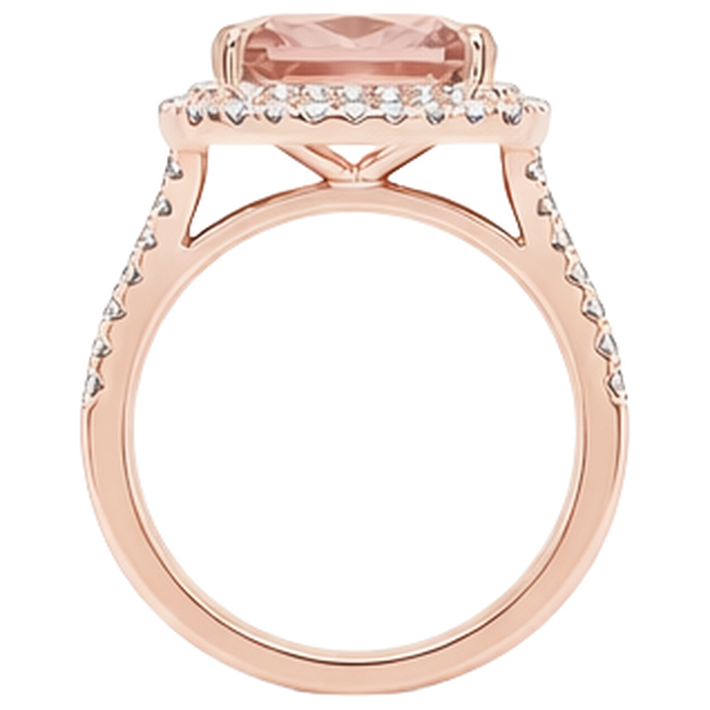 echter round morganit 12.75Karat ring Profilansicht