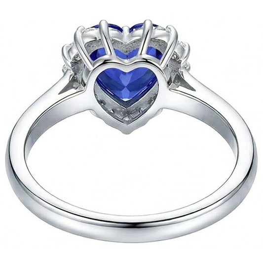Halo Natural Blue Saphir Ring Star Style Natürlicher Diamant ( nicht im Labor gezüchtet )en 2,50 Karat