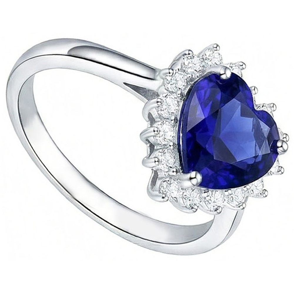 Halo Natural Blue Saphir Ring Star Style Natürlicher Diamant ( nicht im Labor gezüchtet )en 2,50 Karat