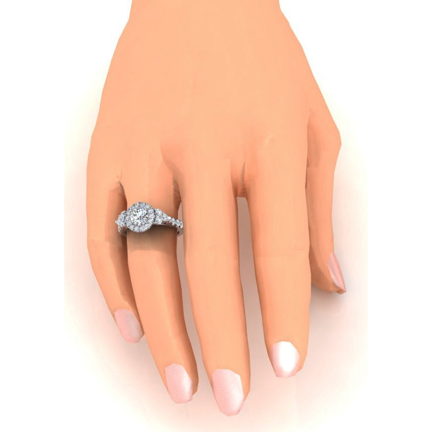 Halo Natürliche Diamant Verlobungs Ring Für Frauen