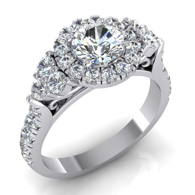 Halo Natürliche Diamant Verlobungs Ring Für Frauen