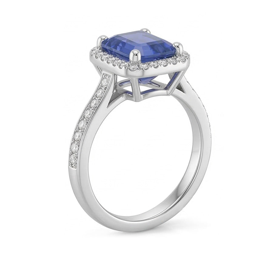 echter round diamant 3.50Karat ring Draufsicht