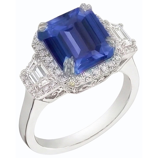 echter round diamant 4Karat ring Vorderansicht