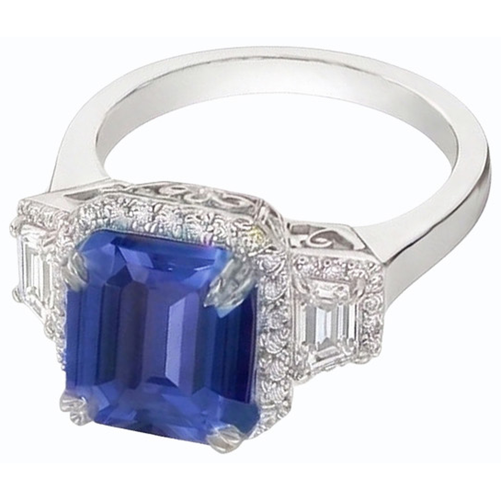 echter round diamant 4Karat ring Seitenansicht