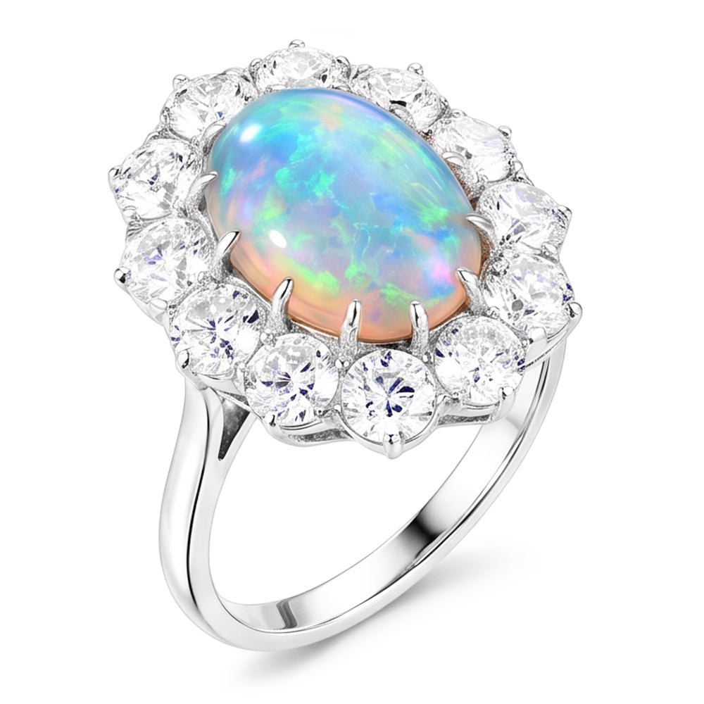 Halo Opal-Cocktailring für Damen