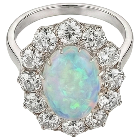 Halo Opal-Cocktailring für Damen