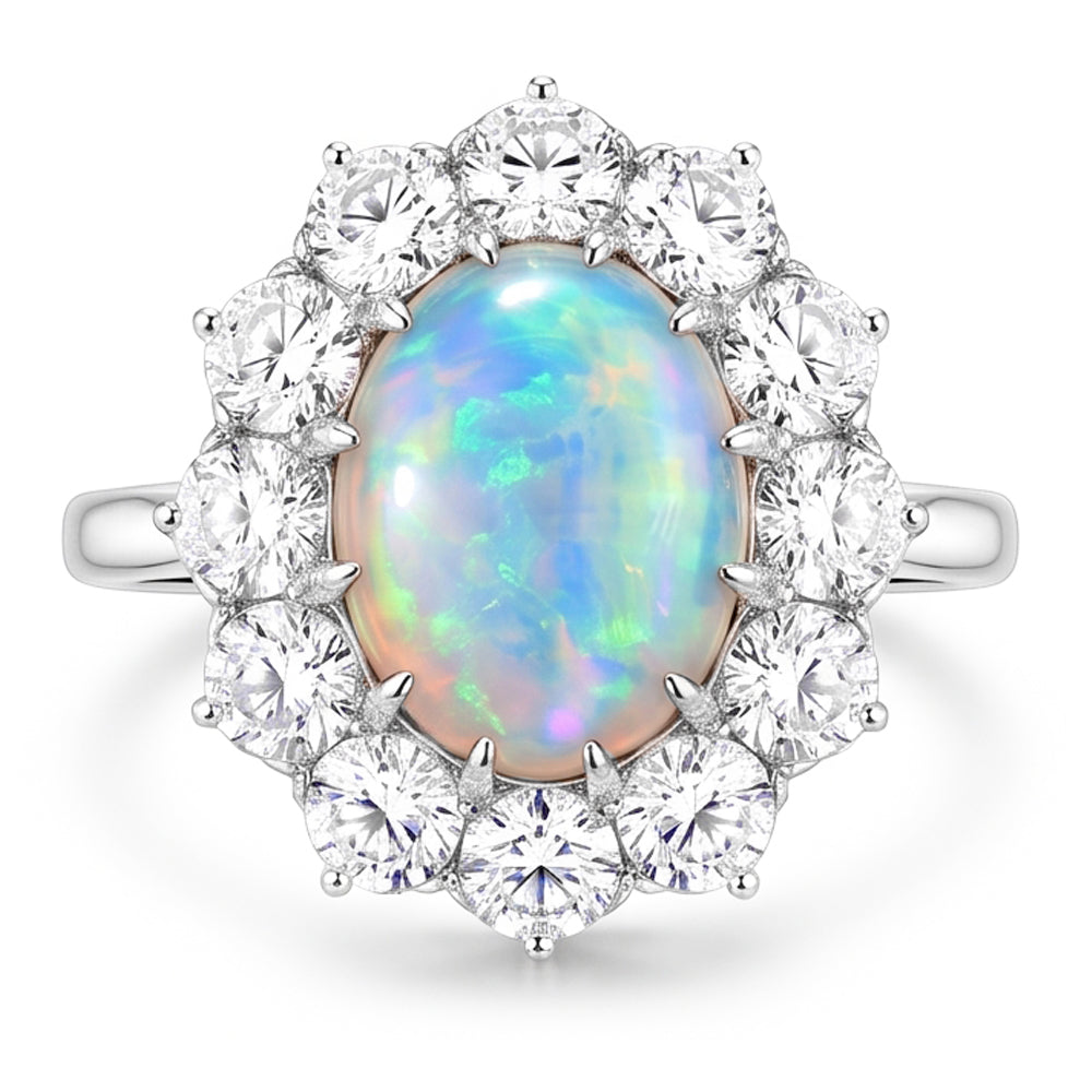 Halo Opal-Cocktailring für Damen