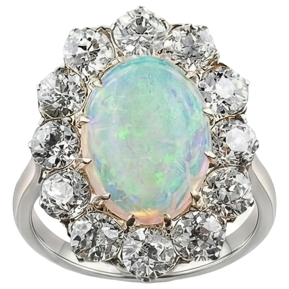 Halo Opal-Cocktailring für Damen