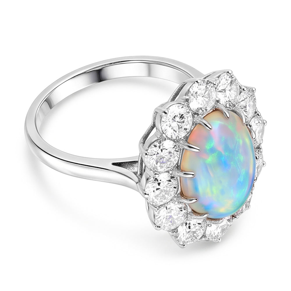 Halo Opal-Cocktailring für Damen