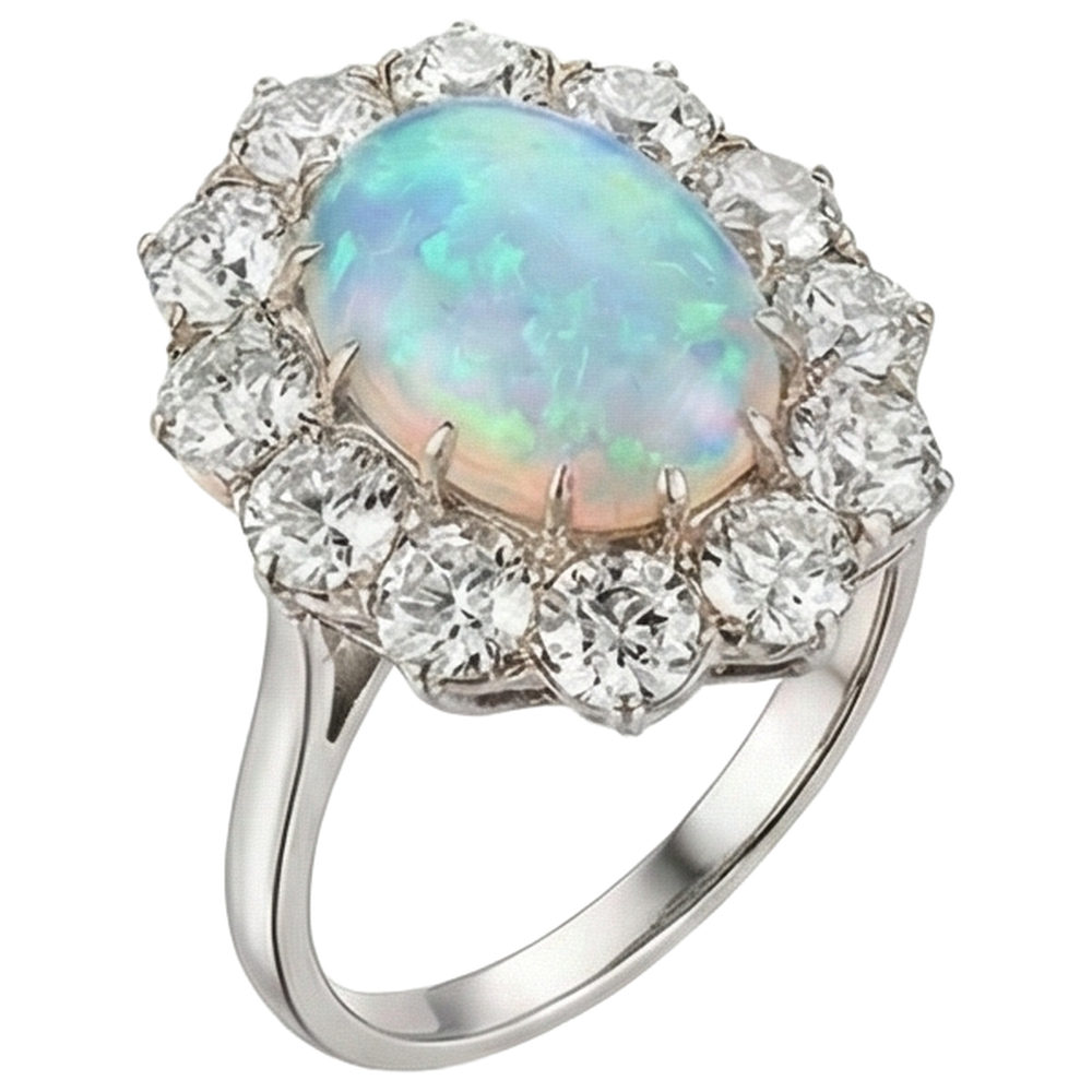 Halo Opal-Cocktailring für Damen