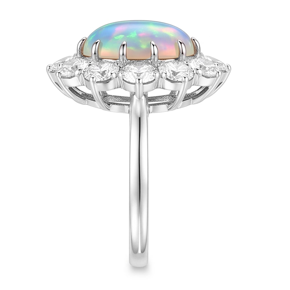 Halo Opal-Cocktailring für Damen