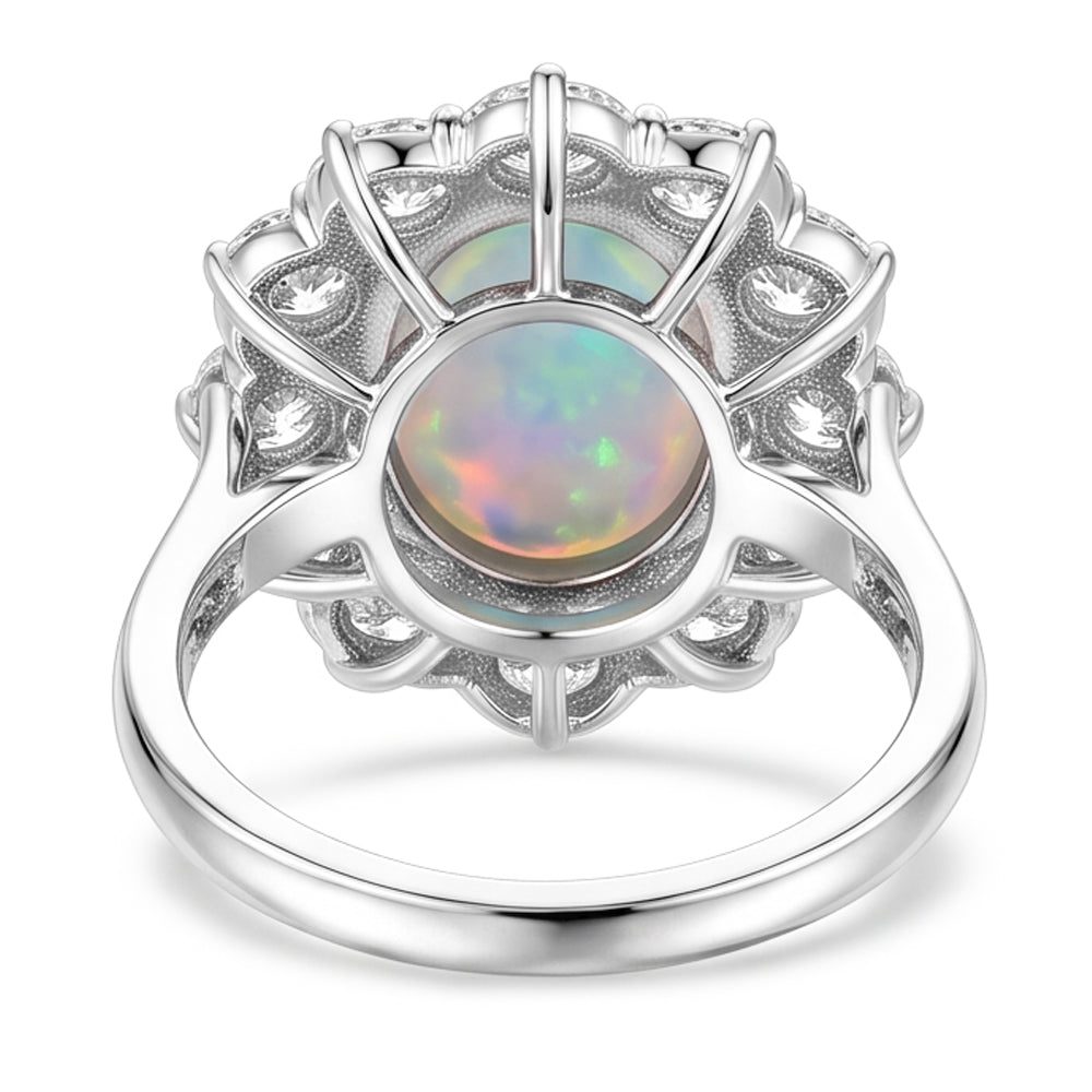 Halo Opal-Cocktailring für Damen