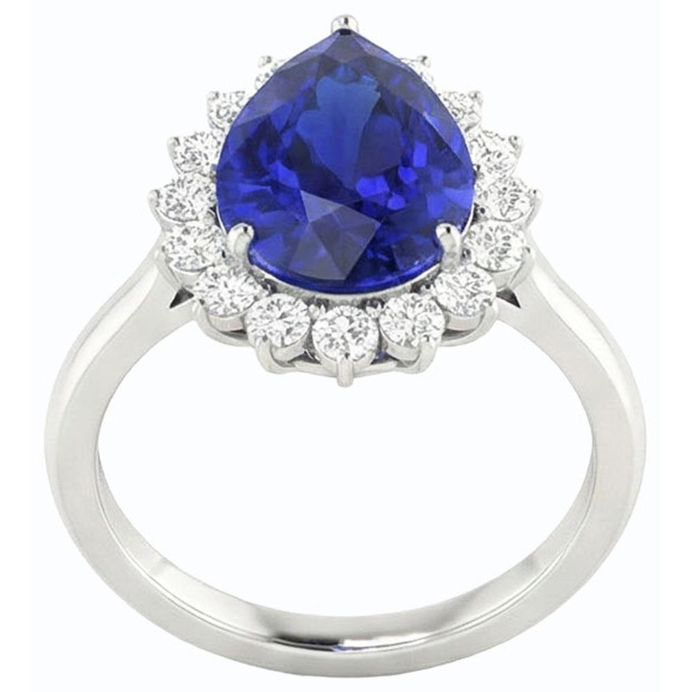 echter pear diamant 3.50Karat ring Seitenansicht
