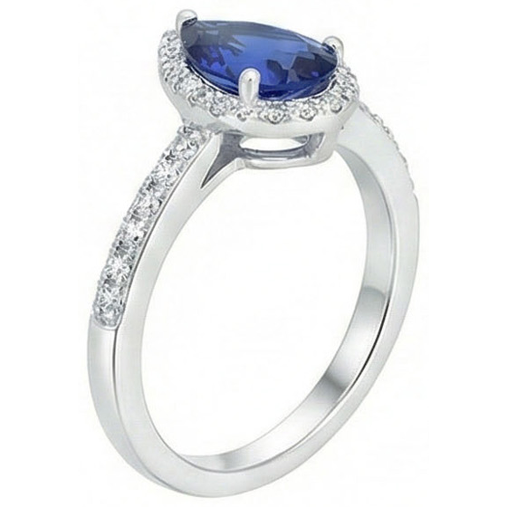 echter pear diamant 3.25Karat ring Draufsicht