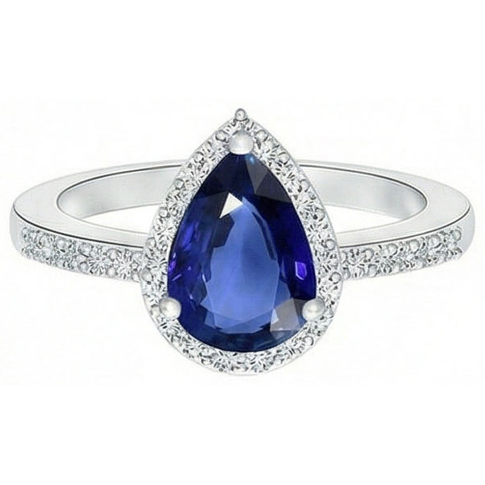 echter pear diamant 3.25Karat ring Profilansicht