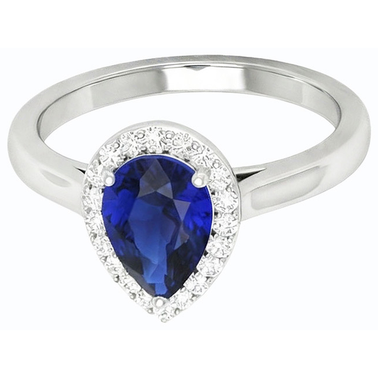 echter pear diamant 3Karat ring Seitenansicht
