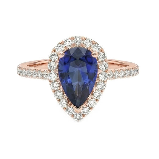 echter pear diamant 3Karat ring Seitenansicht