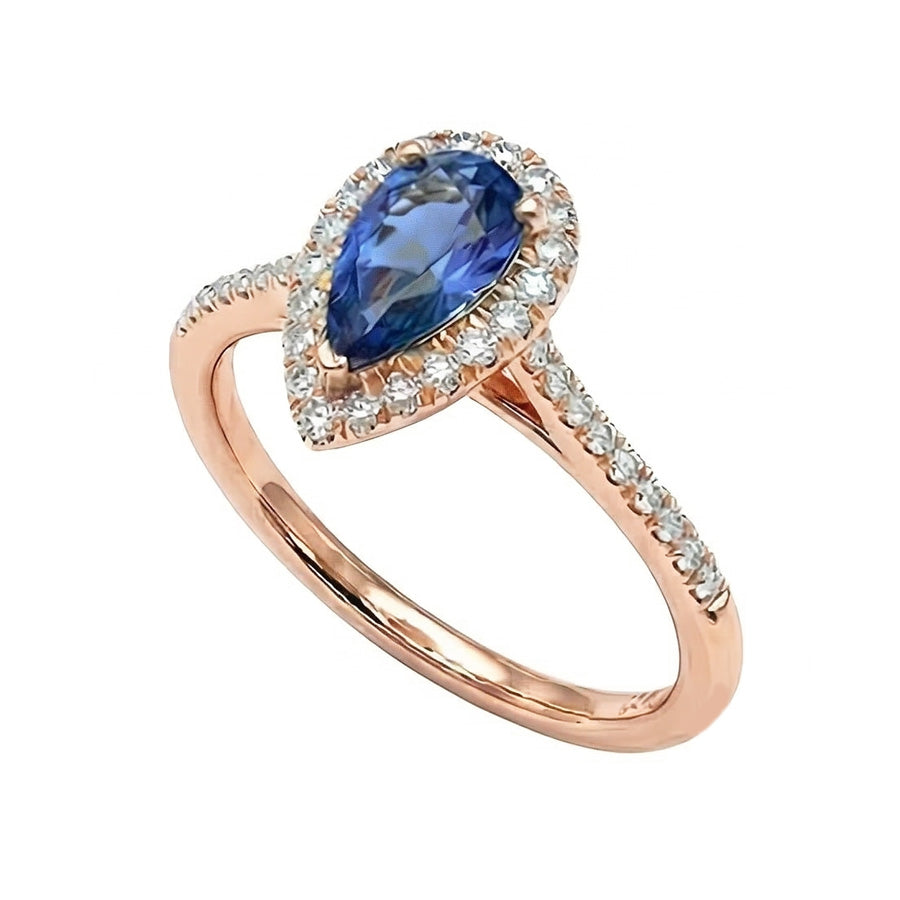 echter pear diamant 3Karat ring Draufsicht