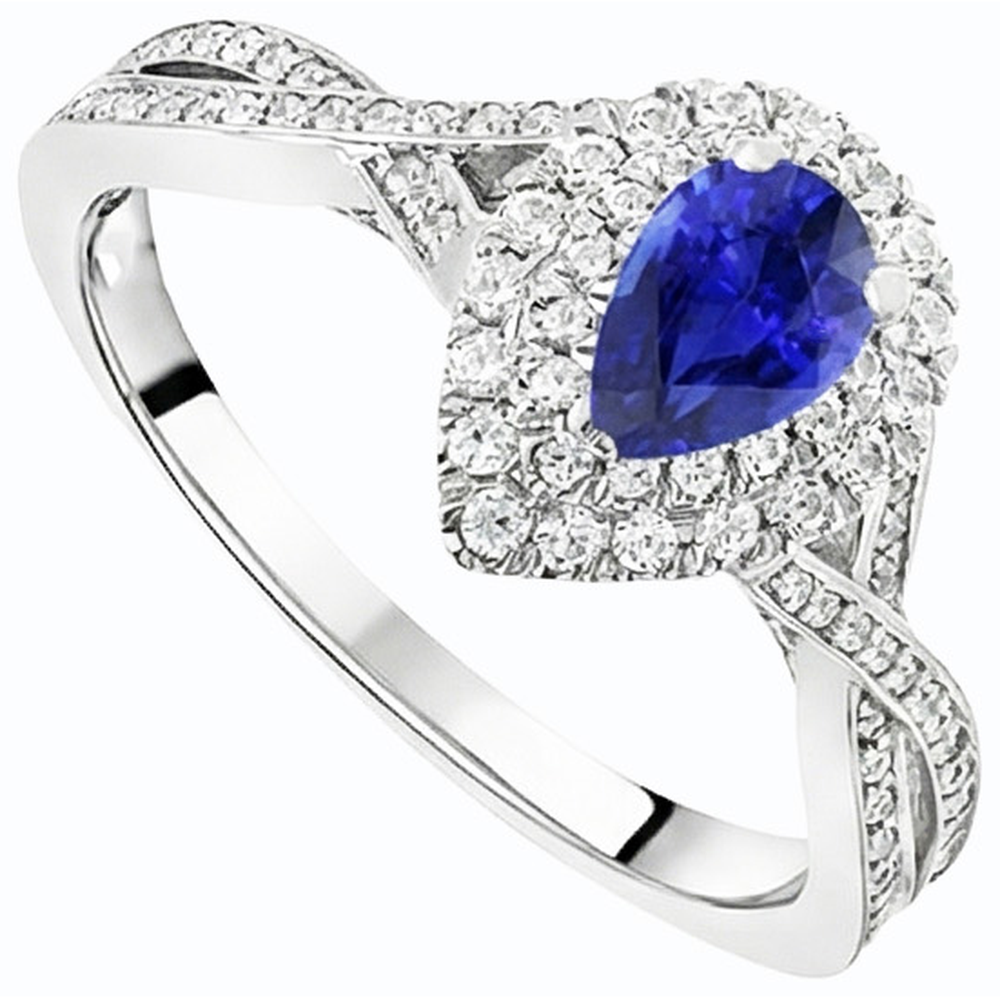echter pear diamant 4.50Karat ring Seitenansicht