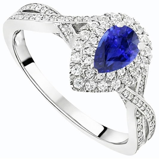 echter pear diamant 4.50Karat ring Seitenansicht