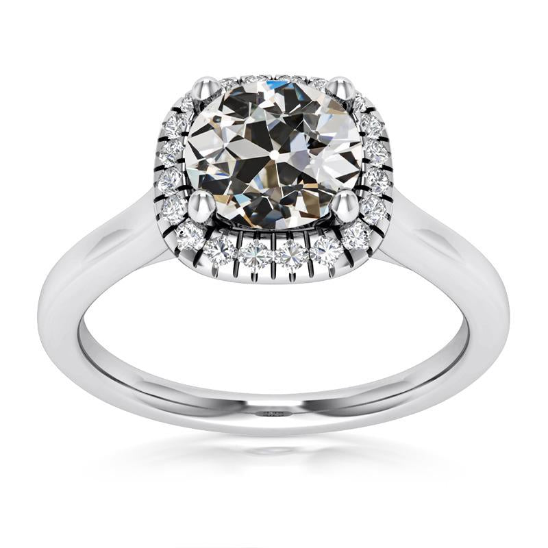 Halo Ring Alter Minenschliff Natürliche Diamant Damen Goldschmuck 5.75 Karat