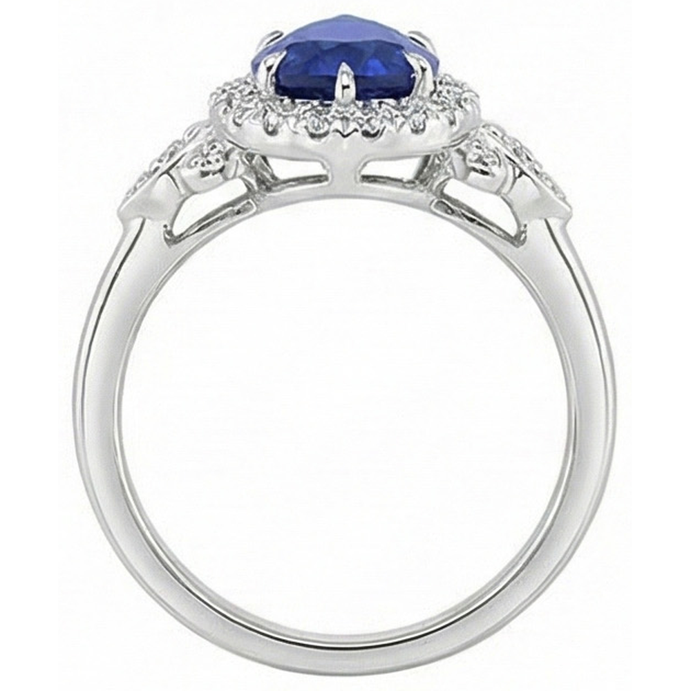 echter round diamant 4Karat ring Dreiviertelansicht
