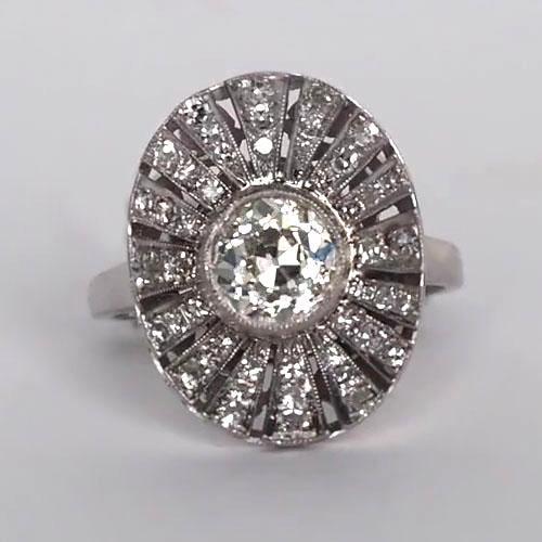 Halo Ring Lünette Set Rund alter Bergmann Natürlich Diamanten 2,75 Karat Antiker Stil