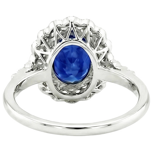 echter oval diamant 4Karat ring Seitenansicht
