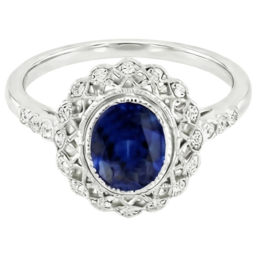 echter oval diamant 4Karat ring Draufsicht
