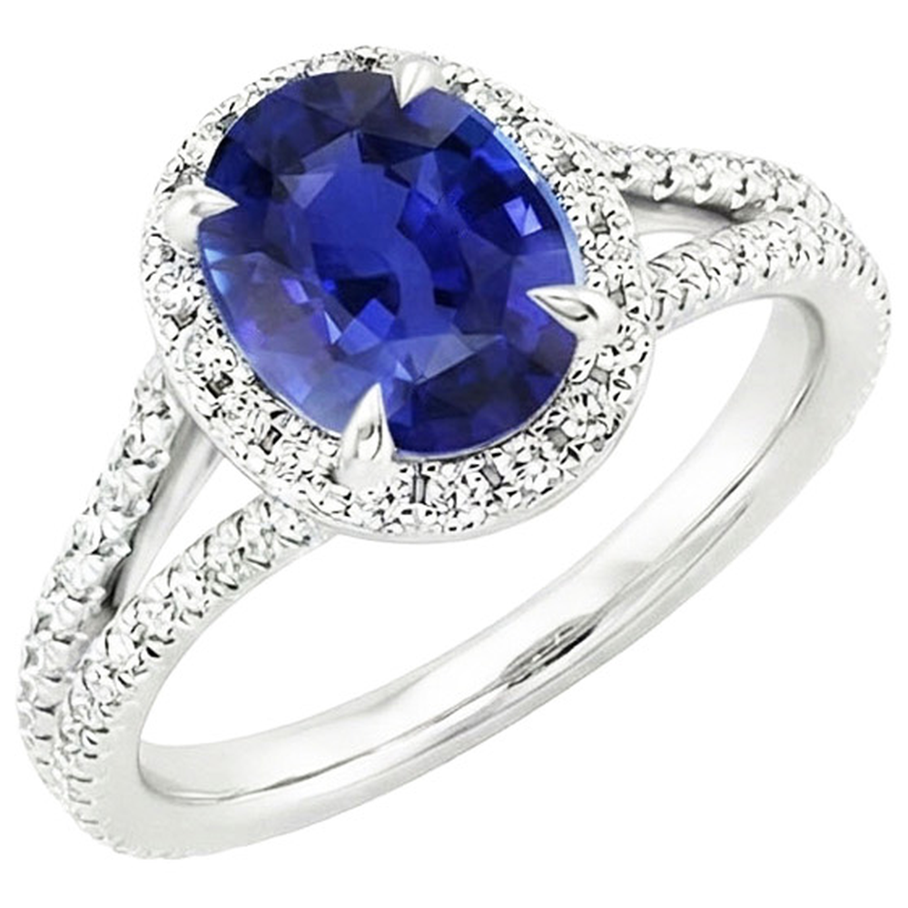 echter oval diamant 4Karat ring Seitenansicht