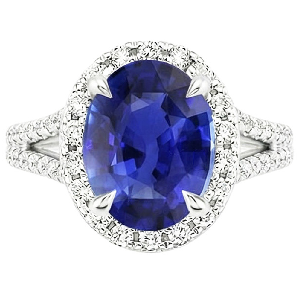 echter oval diamant 4Karat ring Detailansicht