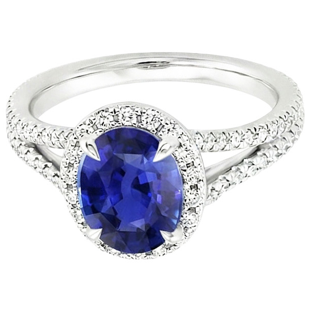 echter oval diamant 4Karat ring Profilansicht