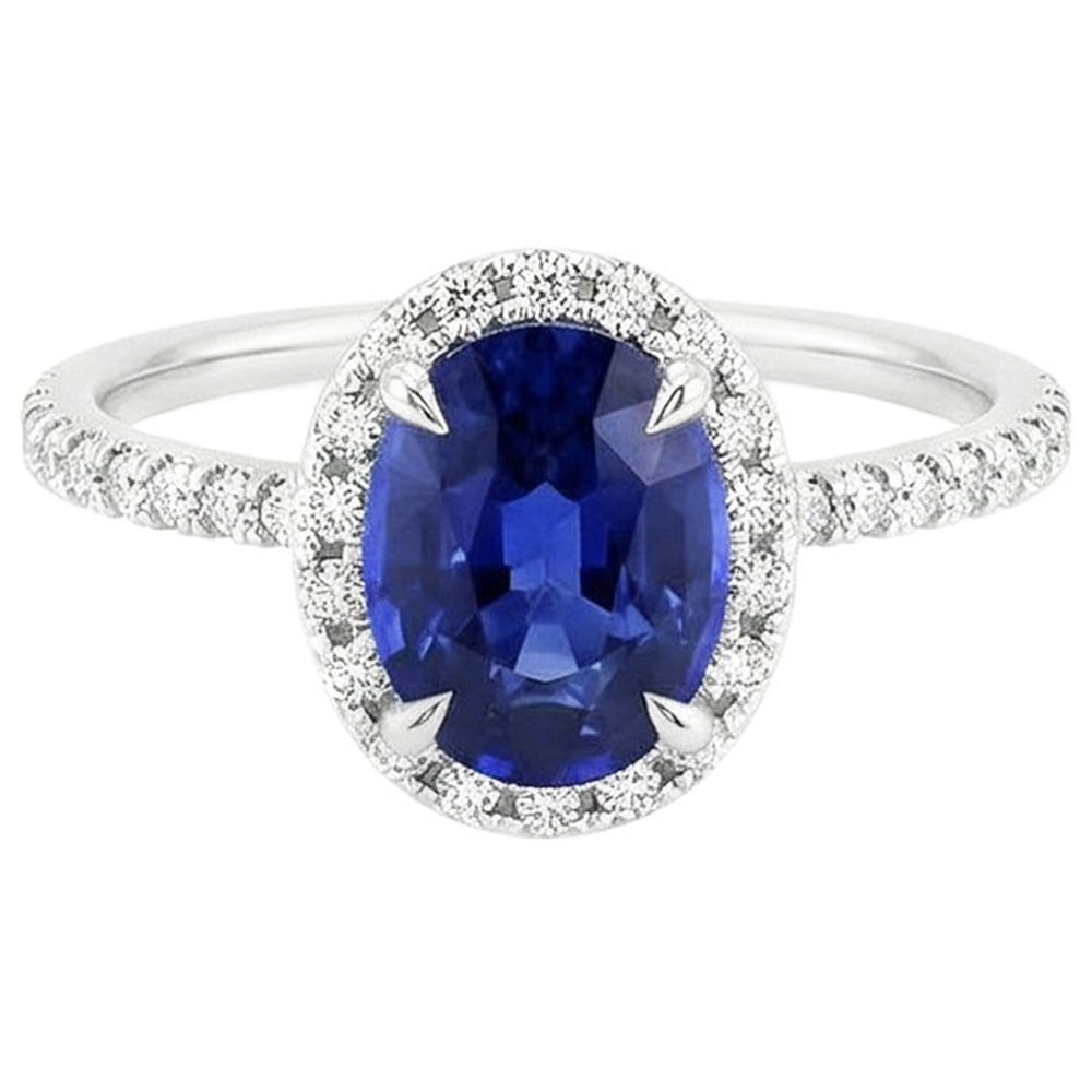 echter oval diamant 4Karat ring Profilansicht