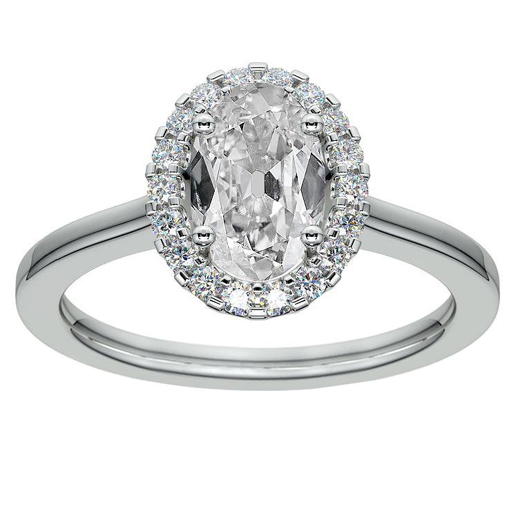 Halo Ring Rund & Oval alter Bergmann Echt Diamant 14K Goldschmuck 6,50 Karat