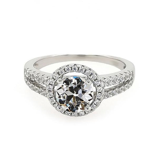 Halo Ring Rund alter Bergmann Echt Diamant Split Shank Schmuck 4.50 Karat