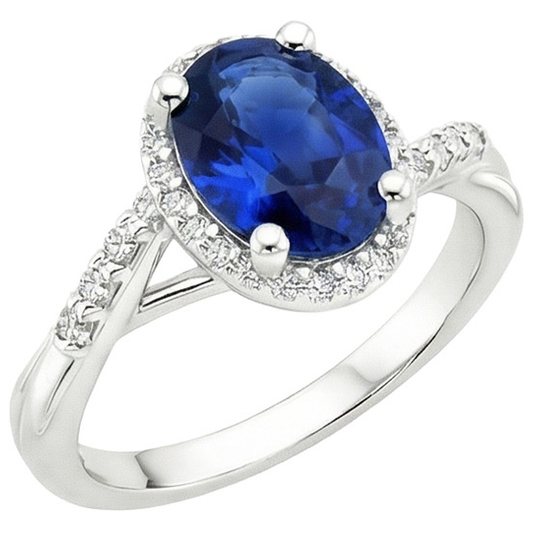 echter oval diamant 3.75Karat ring Seitenansicht