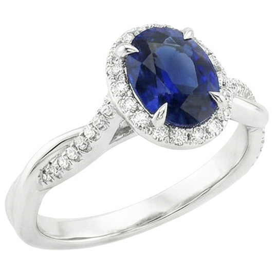 echter oval diamant 4.75Karat ring Seitenansicht