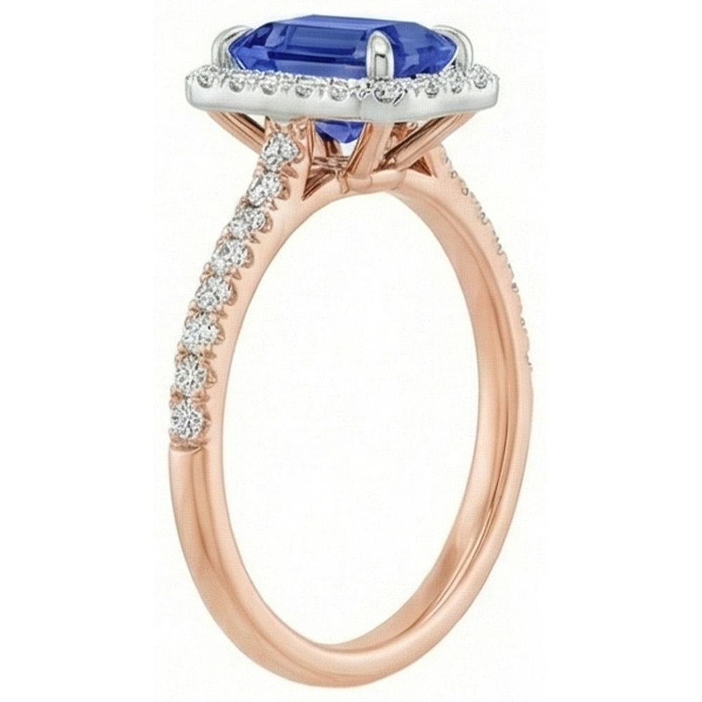 echter round diamant 4.25Karat ring Profilansicht