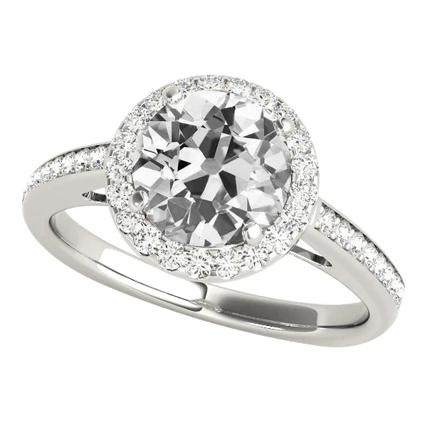 Halo Ring mit Akzenten Old Cut Runden Echt Diamants 4.75 Karat Damenschmuck