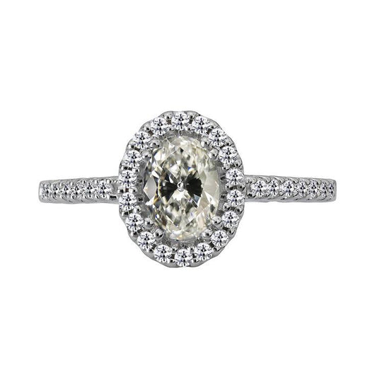 Halo Ring rund & Oval alter Bergmann Echt Diamant 5.50 Karat Gold