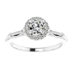 Halo Ring runder alter Minenschliff Echt Diamant Vintage Style 2.50 Karat