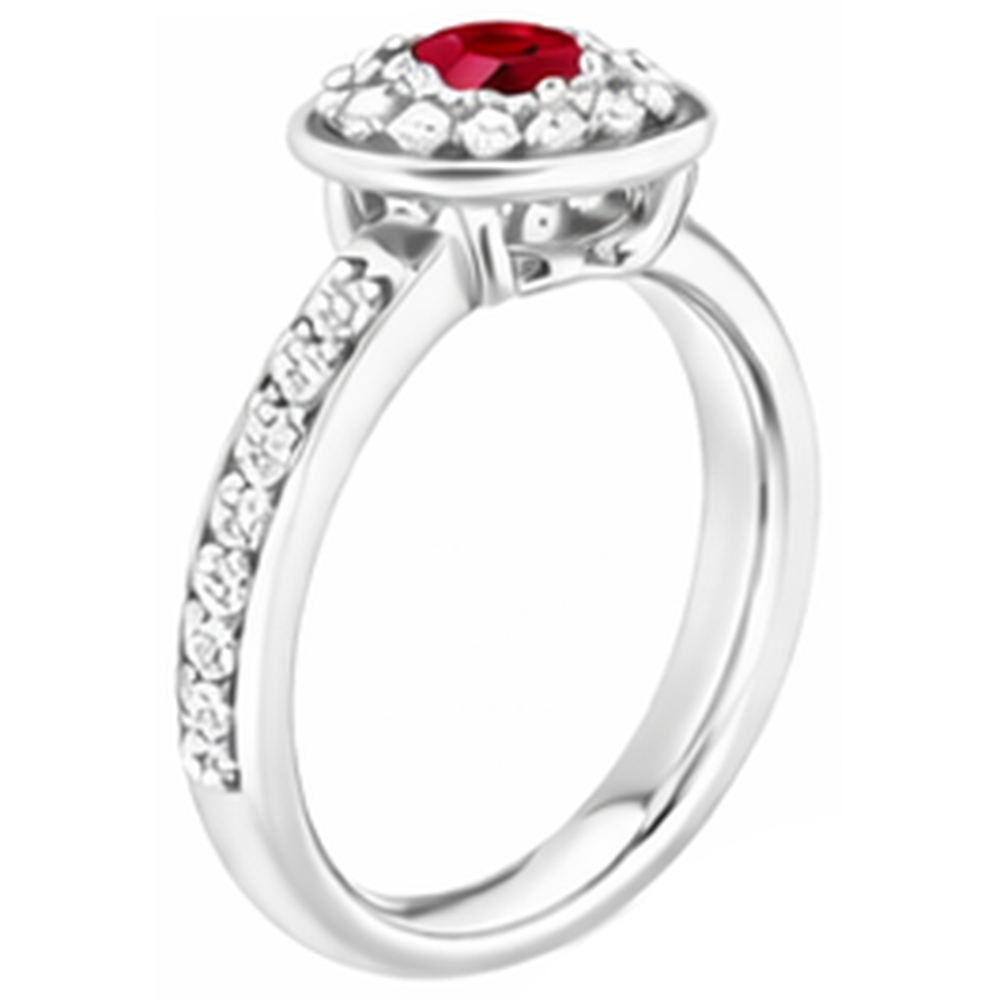 Halo Rubin & Aus der Erde Abgebauter Natürlicher Diamant Ring 1,80 Karat Weißgold 14K